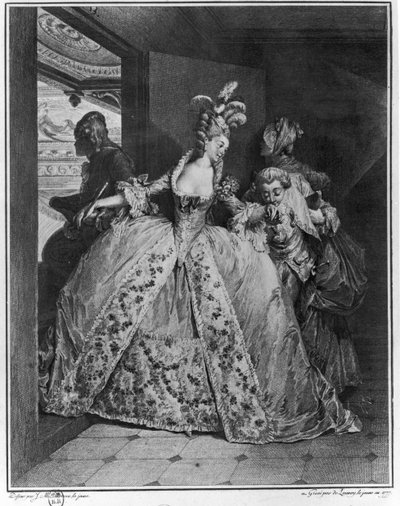 Gli addii, 1777, inciso da de Launey il Giovane da Jean Michel the Younger Moreau